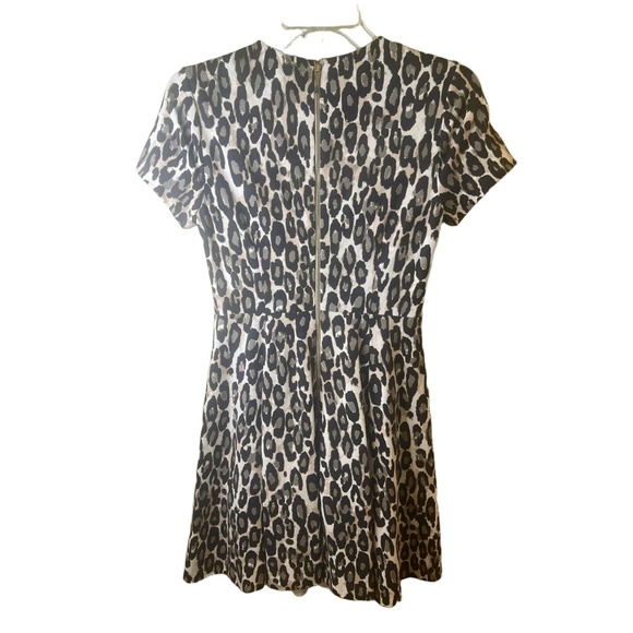 Kate Spade New York Leopard Print Short Sleeve Crew Neck Back Zipper Dress 2 - Picture 4 of 12